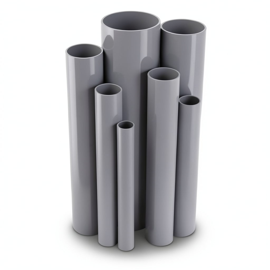مواسير UPVC قطر خارجي 400 مم سمك 9.8 مم رمادي اللون