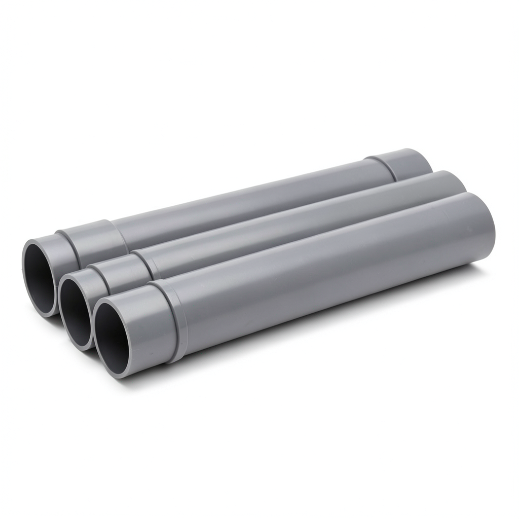 أنابيب UPVC الطول 6 متر مقاس ½ إنش سمك 1.52 مم لون رمادي
