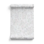 Italian Wall Decoration Floral Wallpaper 10m x 0.53m Pale Grey