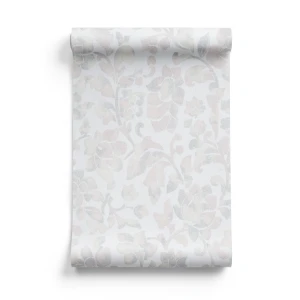 Italian Wall Decoration Floral Wallpaper 10m x 0.53m Pale Grey
