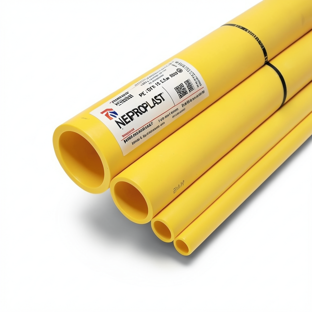 HDPE Pipes PE 100 Pressure 12.5 Bar 400 mm Diameter 29.4 mm Thickness Yellow | NEPROPLAST