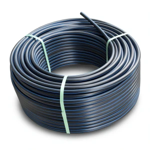 لفة أنابيب بلاستيك HDPE ضغط 10 بار PE 100 قطر خارجي 160 مم SDR 17 أسود مع خط أزرق
