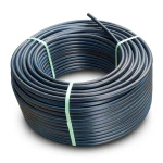 لفة أنابيب بلاستيك HDPE ضغط 20 بار PE 100، قطر خارجي 110 مم SDR 9 أسود مع خطوط زرقاء