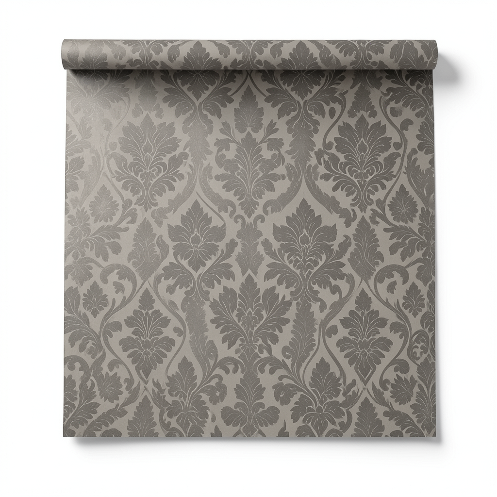 Italian Wallpaper Pattern Design Size 10mx0.70m, Dark Beige Color