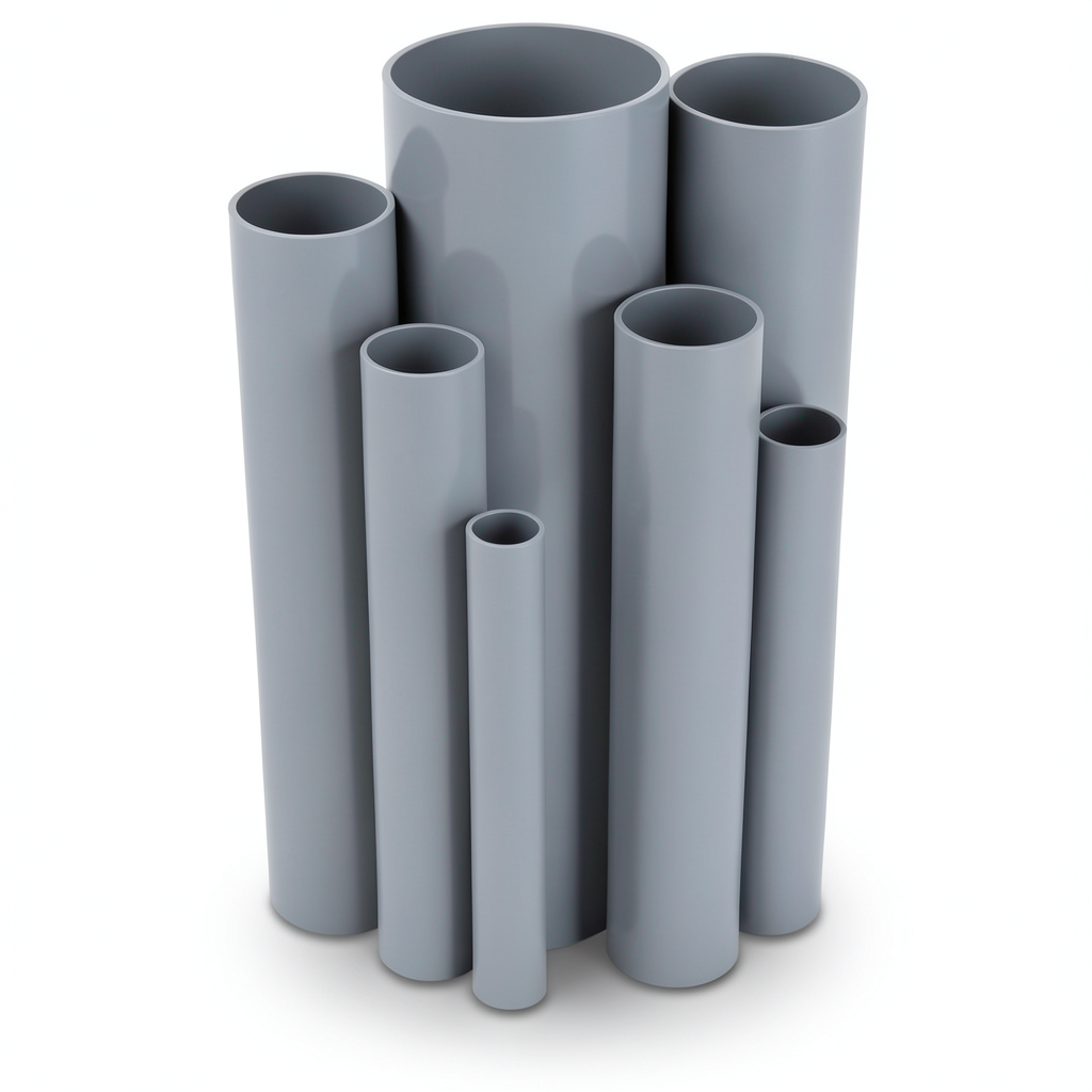 مواسير UPVC مقاس 1 إنش سمك 1.52 مم لون رمادي