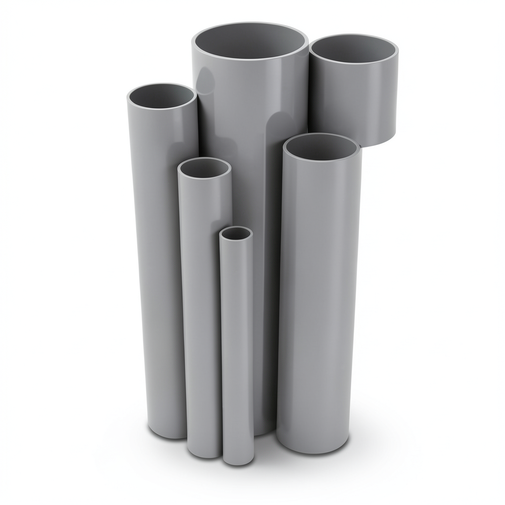 مواسير UPVC مقاس 2 إنش سمك 2.54 مم لون رمادي