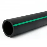 أنابيب HDPE ضغط  10 بار [PE 80] قطر خارجي 225 مم  SDR 13.6  لون اسود مع خط اخضر | مصنع المنى