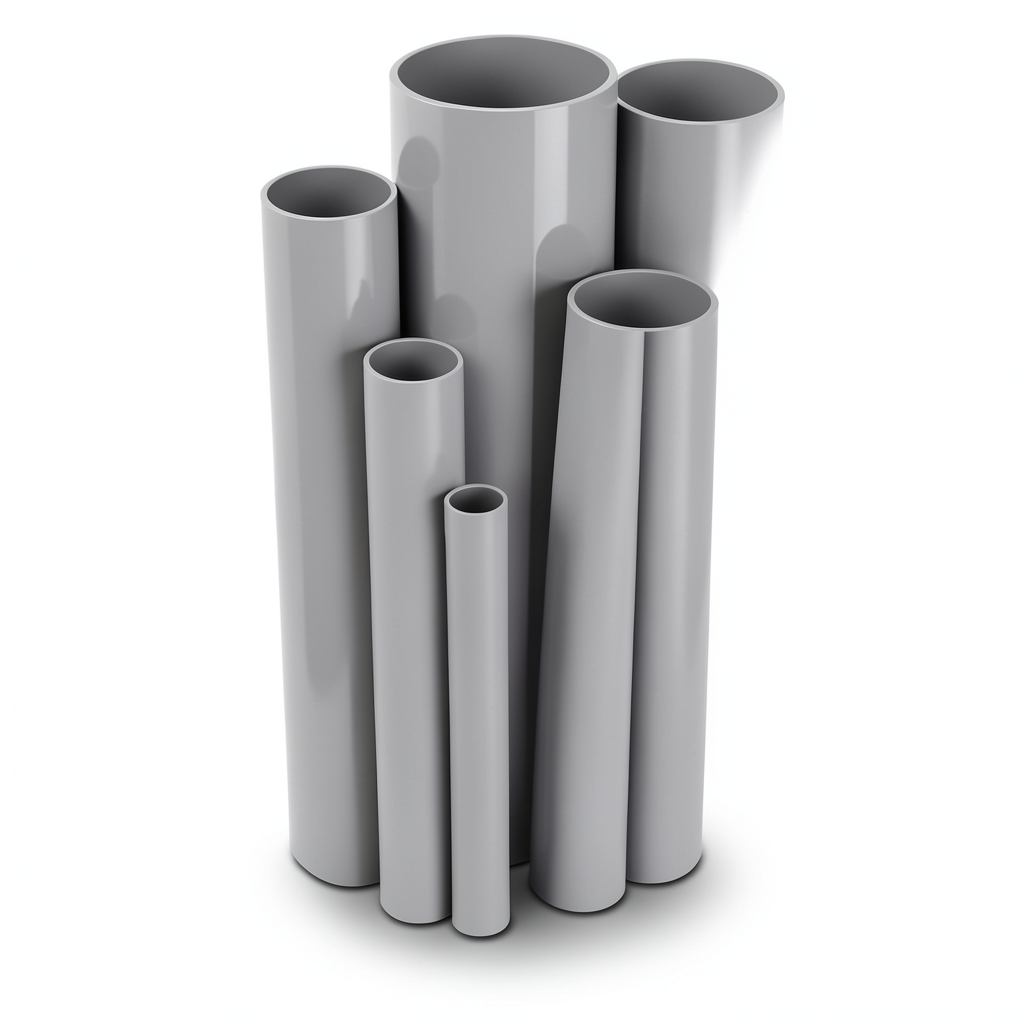 مواسير UPVC مقاس ½ 2 إنش سمك 2.79 مم لون رمادي