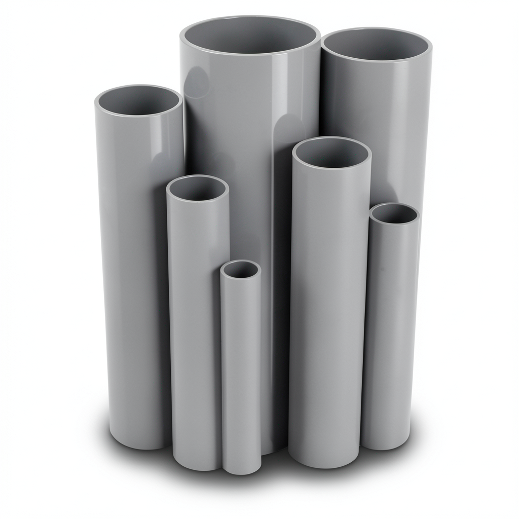 مواسير UPVC جدول 40 مقاس ¾ إنش سمك 2.87 مم لون رمادي