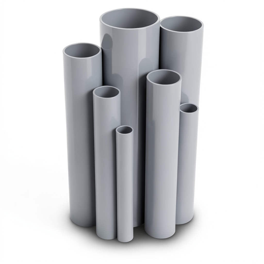 مواسير UPVC جدول 40 مقاس 1 إنش سمك 3.38 مم لون رمادي
