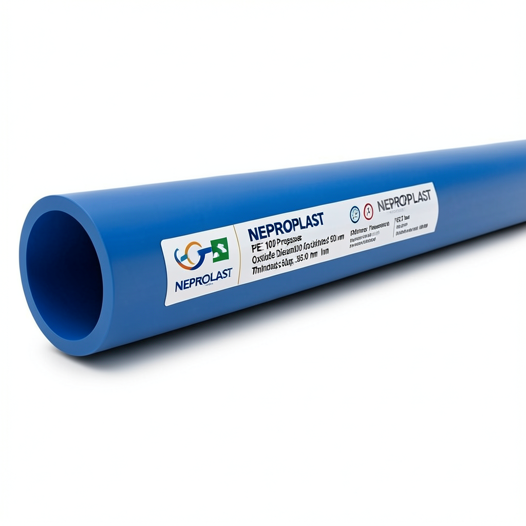 HDPE Pipes PE 100 Pressure 12.5 Bar Outside Diameter 500 mm Thickness 36.8 mm Blue | NEPROPLAST