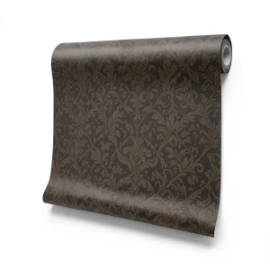 Italian Patterned Wall Covering Size 10m x 0.73m, Dark Brown
