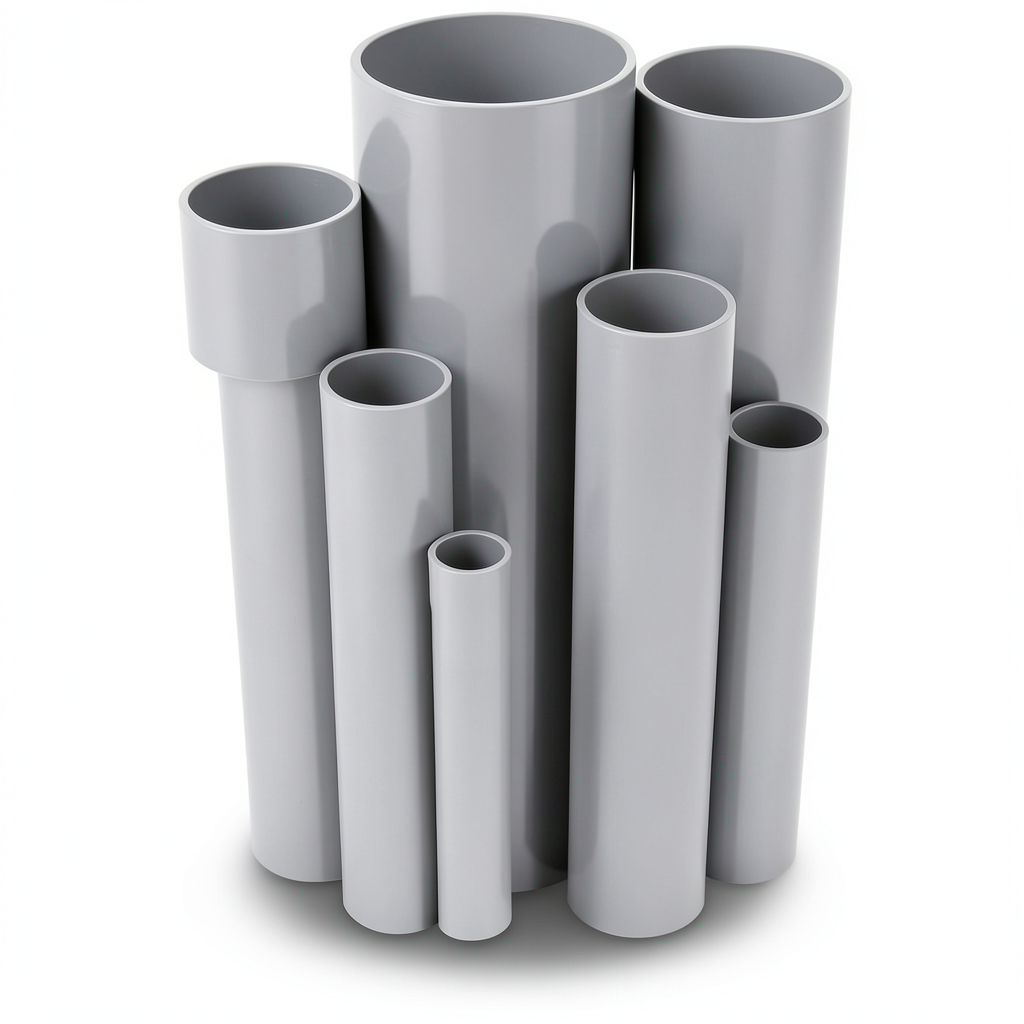 مواسير UPVC جدول 40 مقاس 6 إنش سمك 7.11 مم لون رمادي