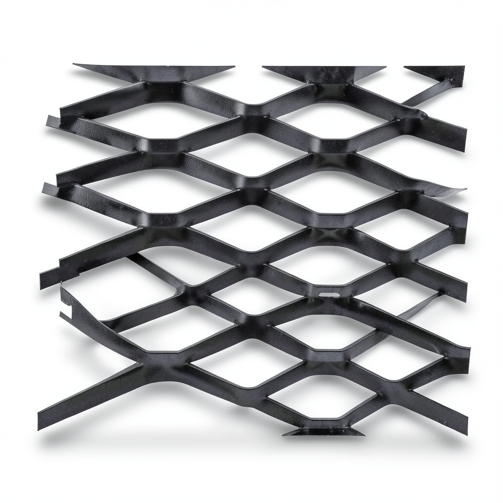 Hot Rolled Black Steel Expanded Metal Mesh Bahri 2 mm Thick 2.44 m Width 1 m Length