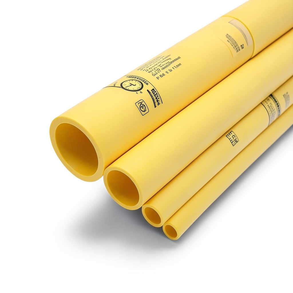 أنابيب HDPE PE 100 ضغط 12.5 بار قطر خارجي 450 مم سمك 33.1 مم أصفر | نيبروبلاست
