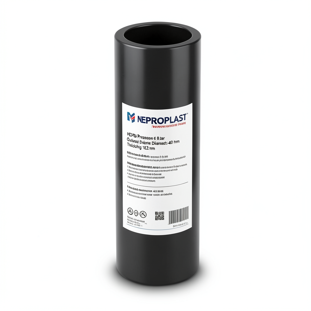 مواسير HDPE PE 80 ضغط 6 بار قطر خارجي 400 مم سمك 18.2 مم لون اسود | نيبروبلاست