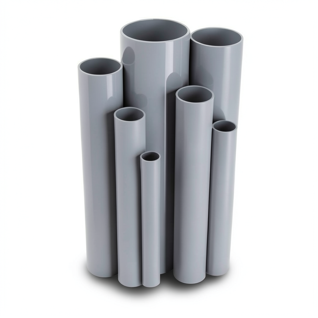 مواسير UPVC مقاس 1 إنش سمك 1.52 مم لون رمادي