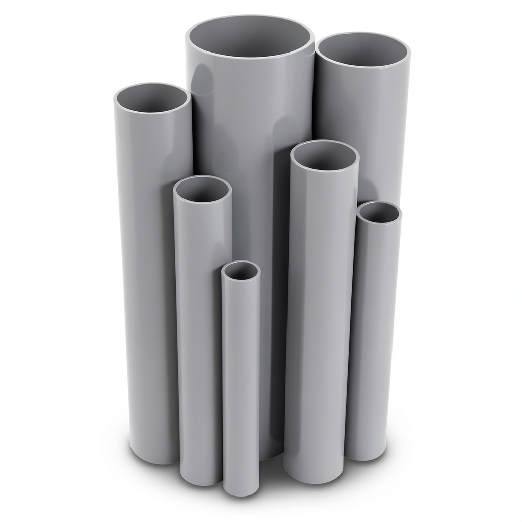 مواسير UPVC مقاس ¼ 1 إنش سمك 1.78 مم لون رمادي