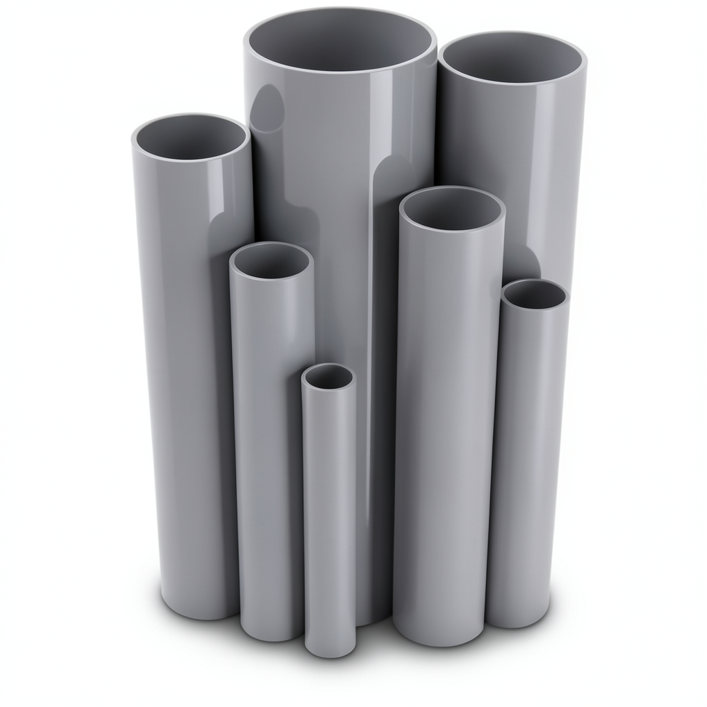 مواسير UPVC مقاس ½ 2 إنش سمك 2.79 مم لون رمادي