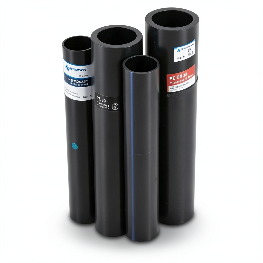 مواسير HDPE PE 80 ضغط 6 بار قطر خارجي 180 مم سمك 8.2 مم لون اسود | نيبروبلاست