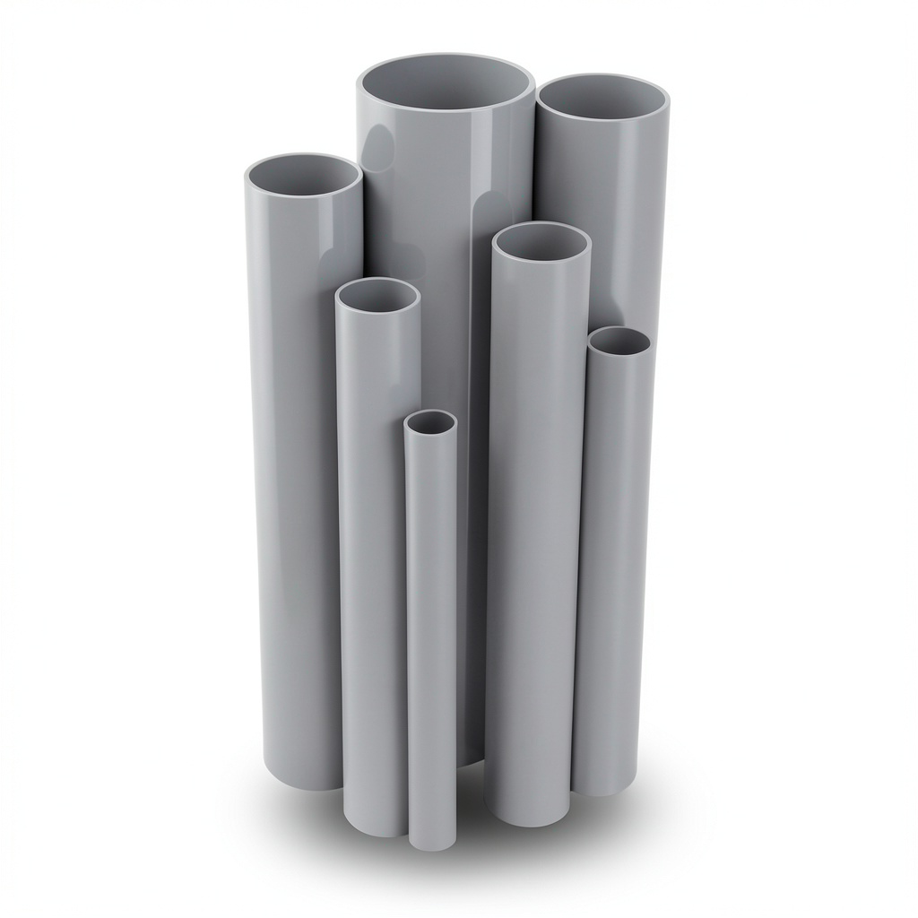 مواسير UPVC مقاس 4 إنش سمك 3.81 مم لون رمادي