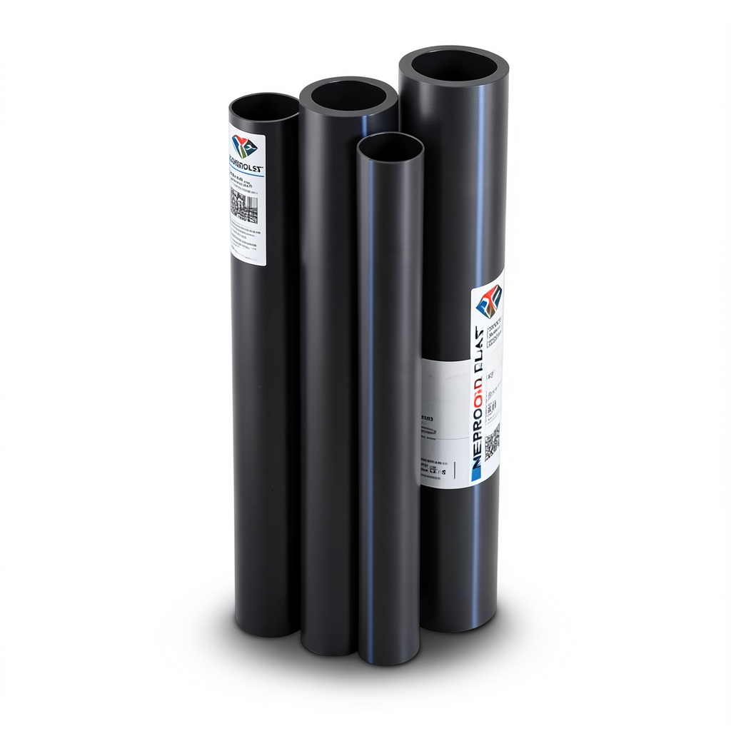 مواسير HDPE PE 80 ضغط 6 بار قطر خارجي 200 مم سمك 9.1 مم لون اسود | نيبروبلاست