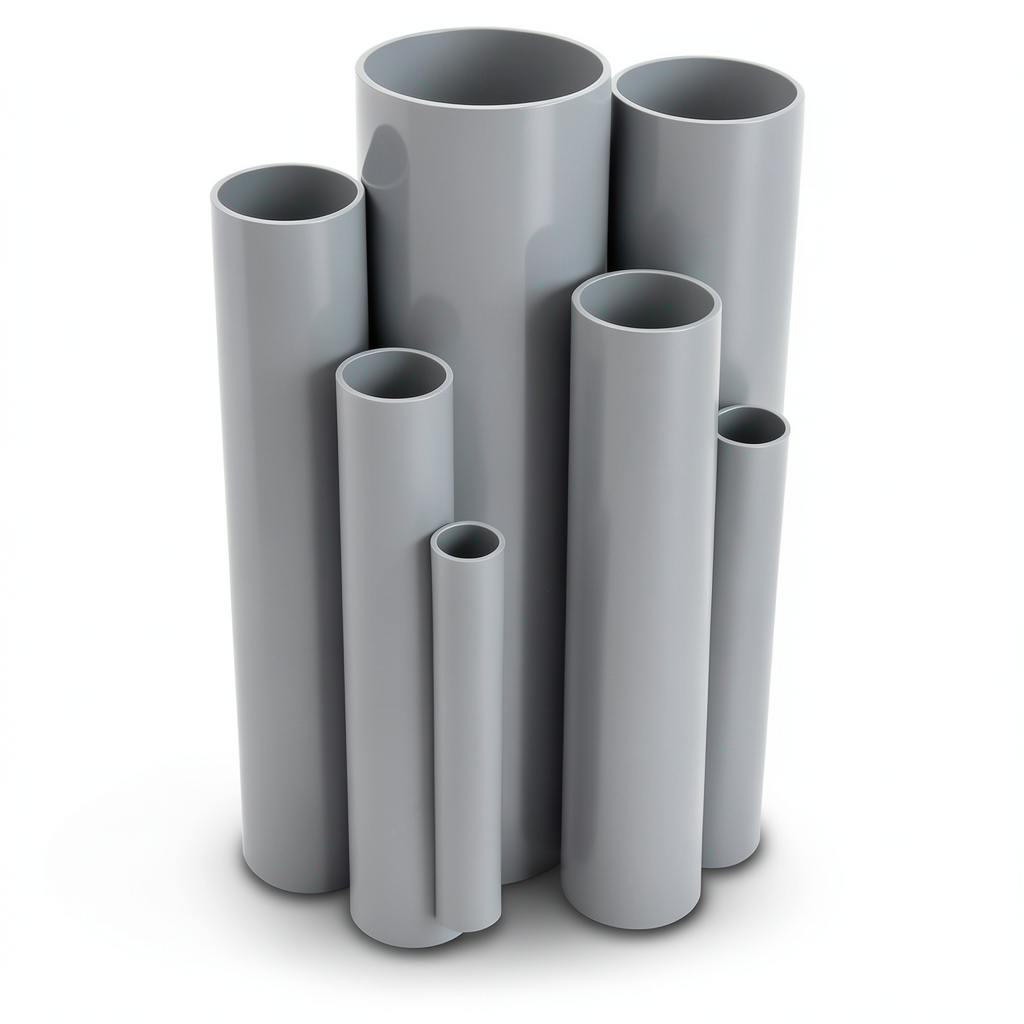 مواسير UPVC جدول 40 مقاس ½ إنش سمك 2.77 مم لون رمادي
