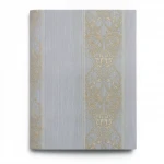 Italian Wallpaper Gray Color Striped Design, Size 10mx0.70m, Model 15079