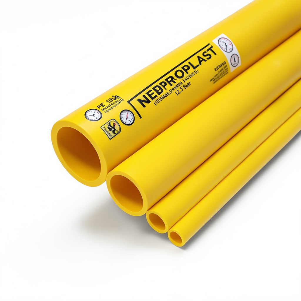 HDPE Pipes PE 100 Pressure 12.5 Bar Outside Diameter 630 mm Thickness 46.3 mm Yellow | NEPROPLAST