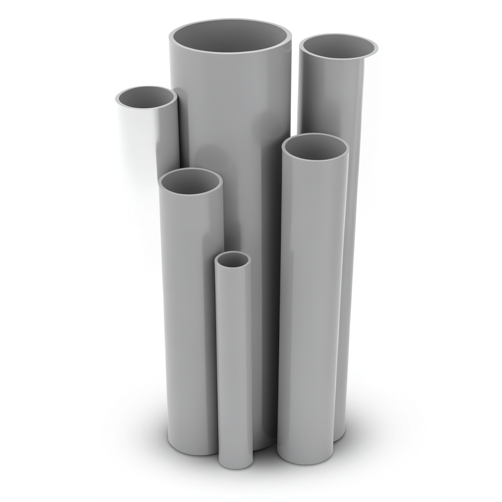مواسير UPVC جدول 80 مقاس ½ إنش سمك 3.73 مم لون رمادي