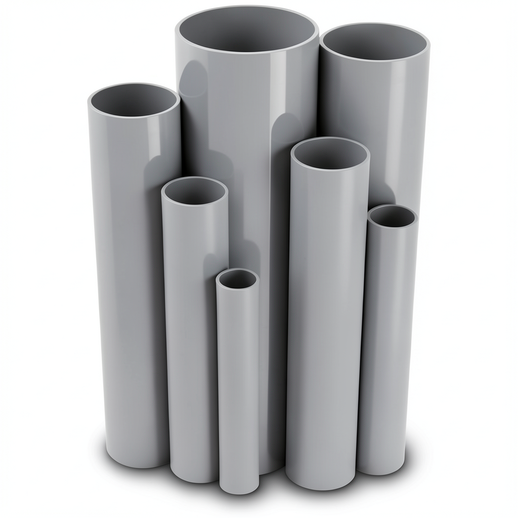 مواسير UPVC جدول 80 مقاس ¼ 1 إنش سمك 4.85 مم لون رمادي