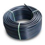 لفة أنابيب بلاستيك HDPE ضغط 20 بار PE 100، قطر خارجي 110 مم SDR 9 أسود مع خطوط زرقاء