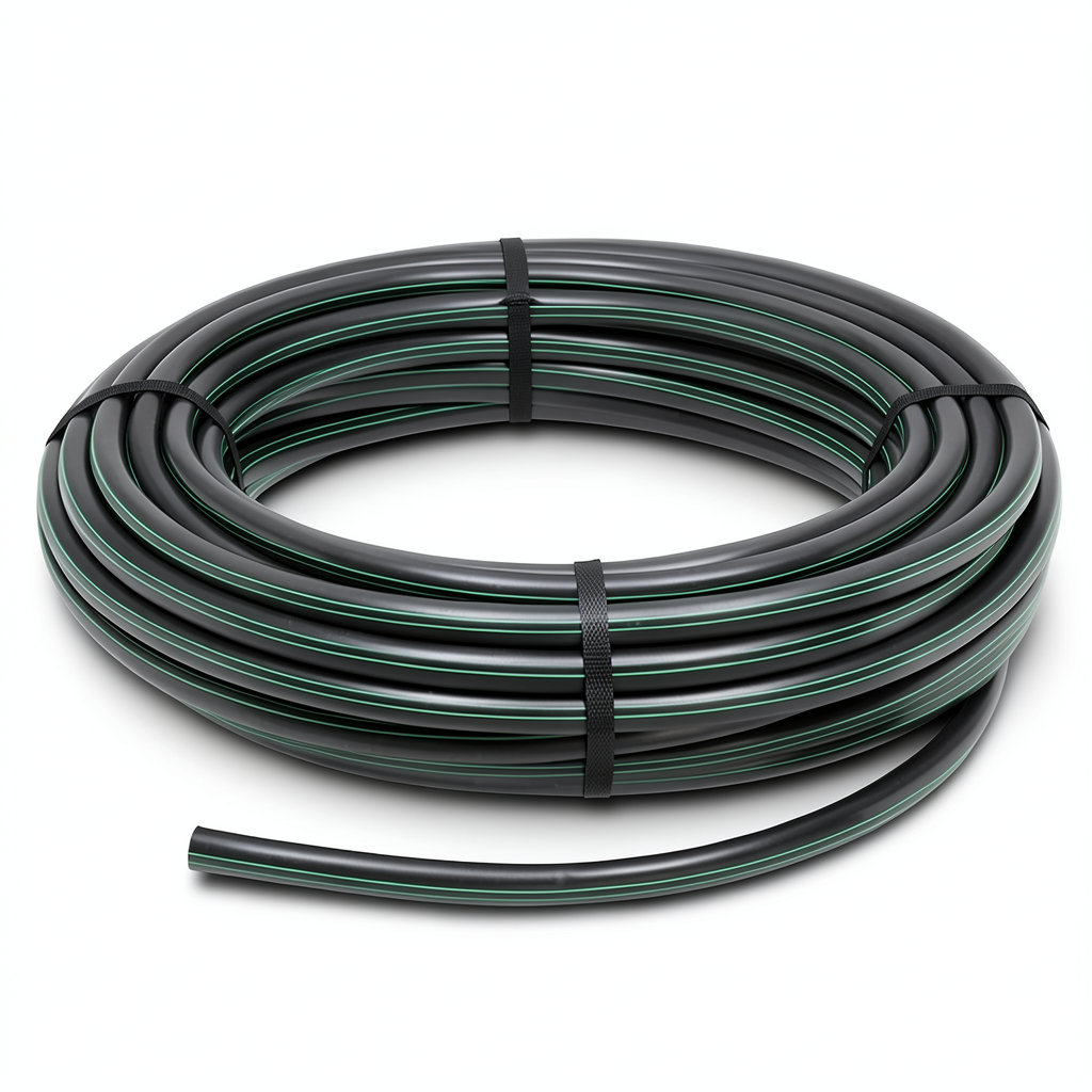 HDPE Plastic Coil Pipe PN 4 Bar PE 80, 90 mm OD, 2.2 mm Thickness, Black