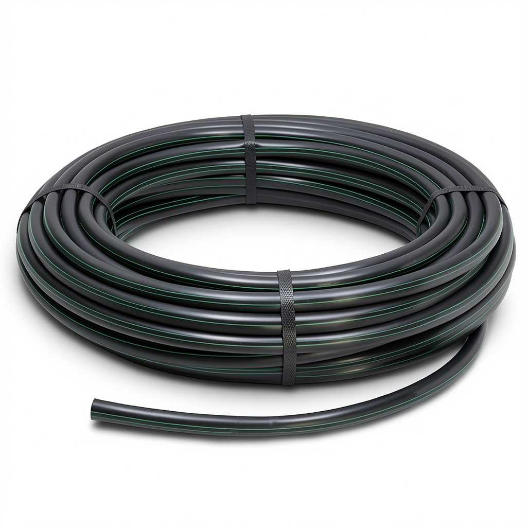 HDPE Polyethylene Coil Pipe PN 4 Bar PE 80, 140 mm OD, 3.5 mm Thickness, Black