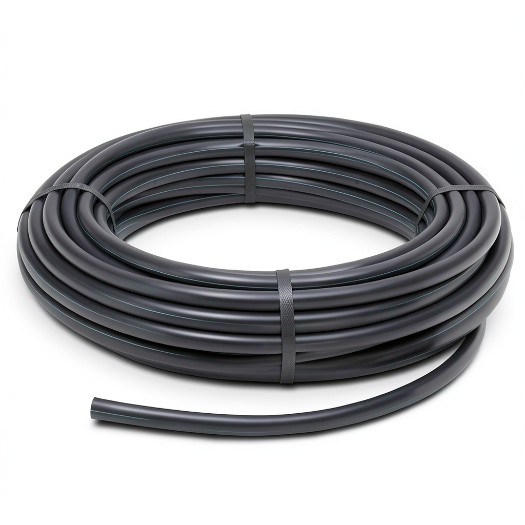 HDPE Plastic Coil Pipe Nominal Pressure 4 Bar PE 80 OD 160 mm Thickness 4 mm Black