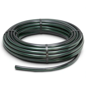 HDPE Plastic Coil Pipe PN 4 Bar PE 80 OD 63 mm SDR 41 Black with Green Stripes