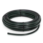 لفة أنابيب HDPE ضغط 4 بار PE 80 قطر خارجي 75 مم SDR 41 أسود مع خطوط خضراء