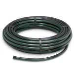 لفة أنابيب HDPE ضغط 4 بار PE 80 قطر خارجي 140 مم SDR 41 أسود مع خطوط خضراء