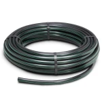 لفة أنابيب HDPE ضغط اسمي 4 بار PE 80 قطر خارجي 160 مم SDR 41 أسود مع خطوط خضراء