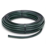 لفة أنابيب HDPE ضغط 4 بار PE 80 قطر خارجي 50 مم SDR 33 أسود مع خطوط خضراء