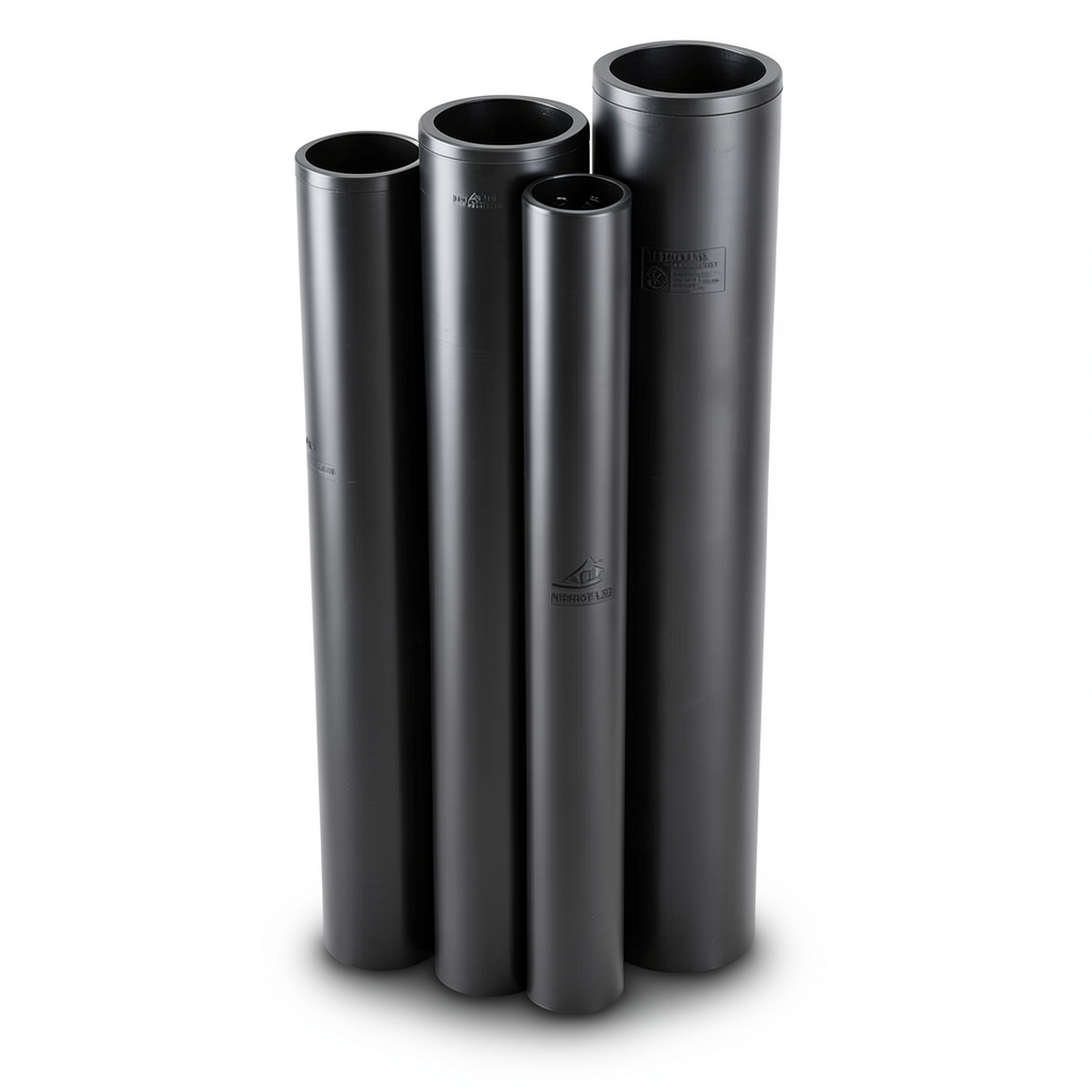 مواسير HDPE PE 80 ضغط 6 بار قطر خارجي 180 مم سمك 8.2 مم لون اسود | نيبروبلاست