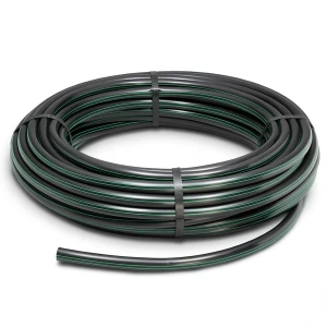لفة أنابيب بلاستيك HDPE ضغط 4 بار PE 80 قطر خارجي 110 مم SDR 33 أسود مع خطوط خضراء