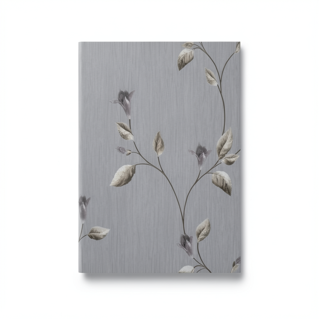 Italian Wall Covering Gray Color, Length 10 m, Width 0.53 m, Model 6249