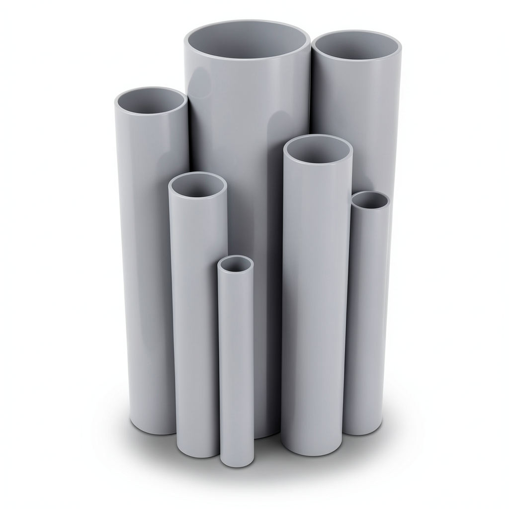 مواسير UPVC جدول 80 مقاس 1 إنش سمك 4.55 مم لون رمادي