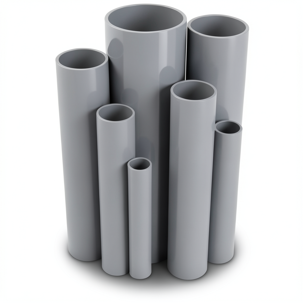 مواسير UPVC جدول 80 مقاس ¼ 1 إنش سمك 4.85 مم لون رمادي