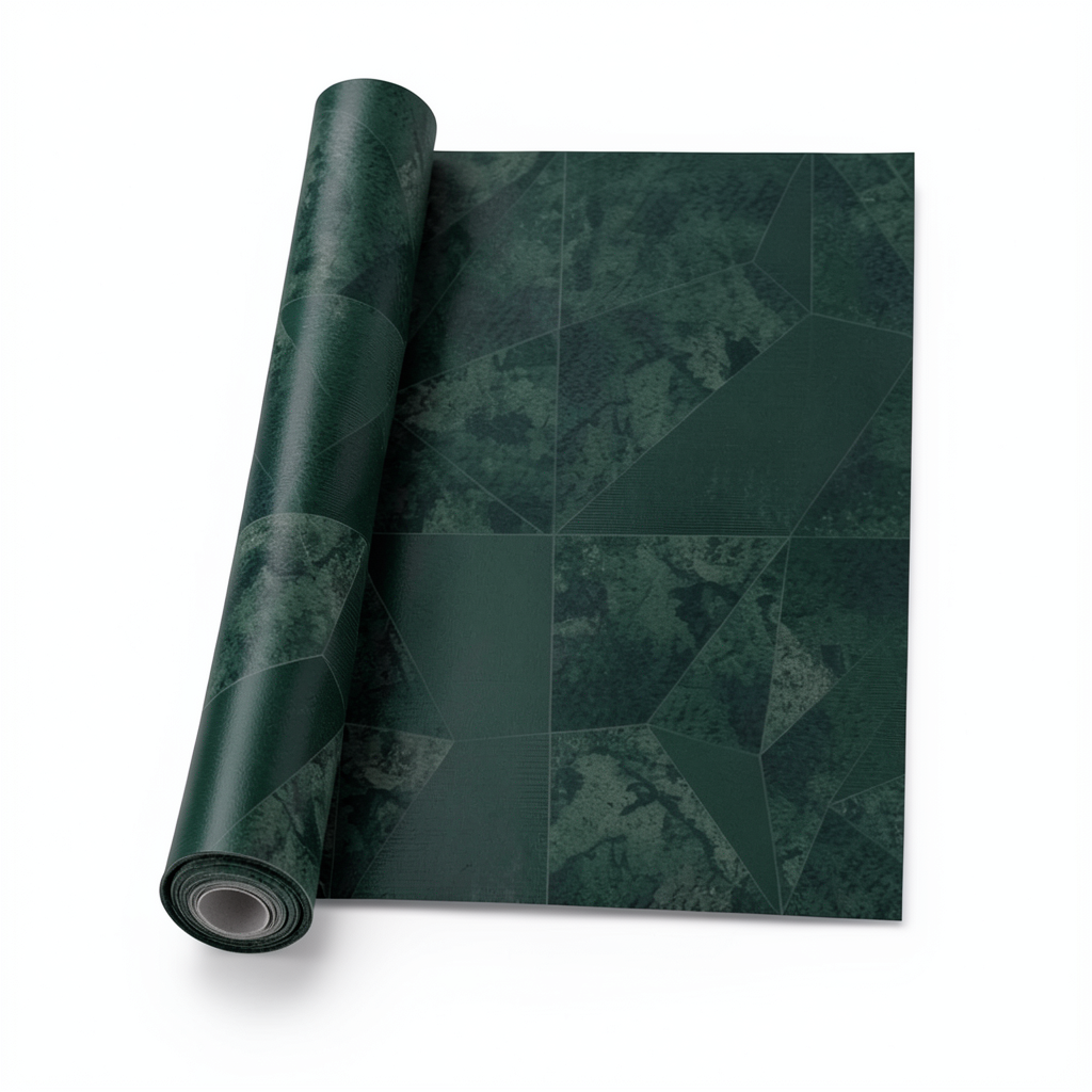 Italian Wallpaper Dark Green 10m x 0.73m, Model Z90033