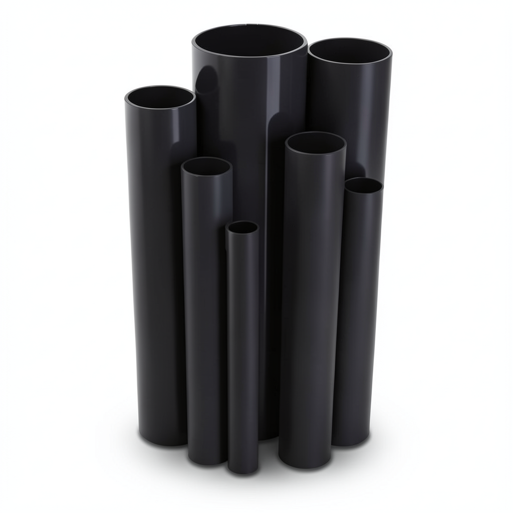 مواسير UPVC ضغط 15 بار قطر خارجي 75.3 مم سمك 5.5 مم لون اسود