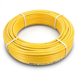 أنابيب HDPE PE 80 ضغط 6 بار قطر 50 مم سمك 2.3 مم لون أصفر | نيبروبلاست