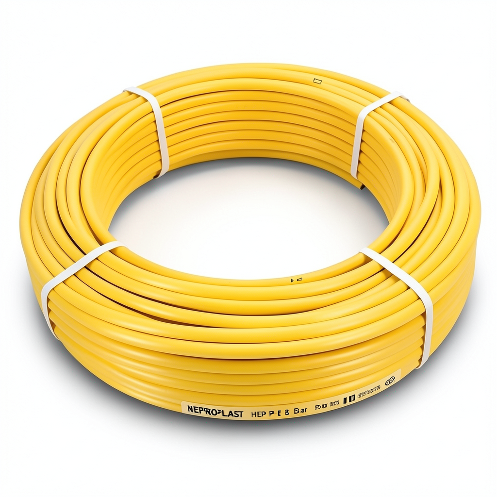 أنابيب HDPE PE 80 ضغط 6 بار قطر 50 مم سمك 2.3 مم لون أصفر | نيبروبلاست