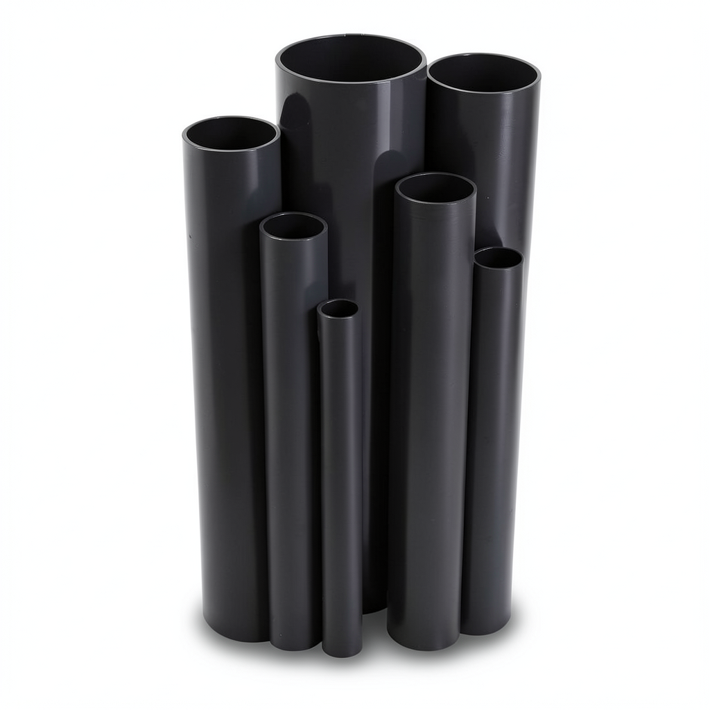 مواسير UPVC ضغط 15 بار قطر خارجي 88.7 مم سمك 5.7 مم لون اسود